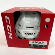 New White CCM Tacks 310 Helmet | Large - Top Flight Hockey