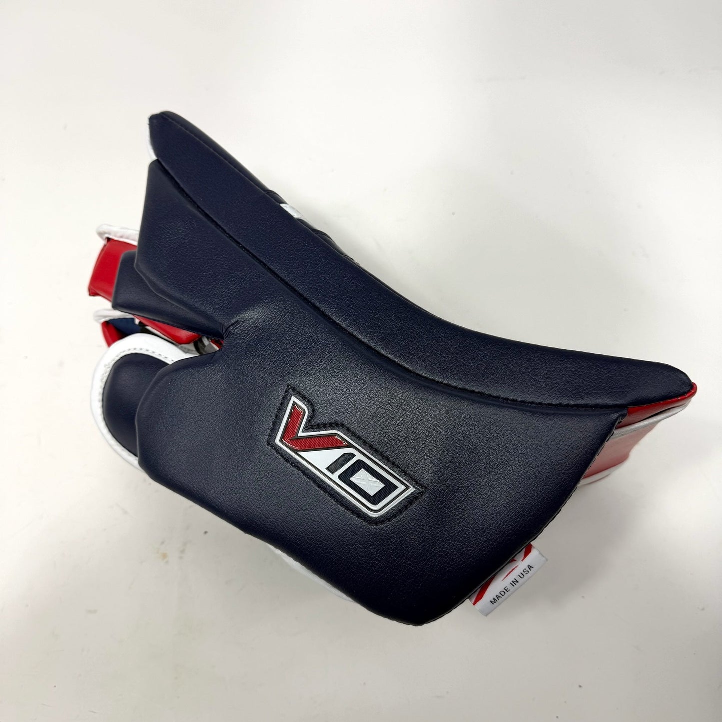 New Regular Navy/Red/White Vaughn V10 Pro Carbon Goalie Blocker | Senior | AB528