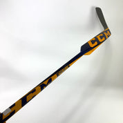New Regular Blue/Yellow Eflex 5 Pro Lite Goalie Stick | 24" Paddle Heel Curve | Saros | R627 - Top Flight Hockey