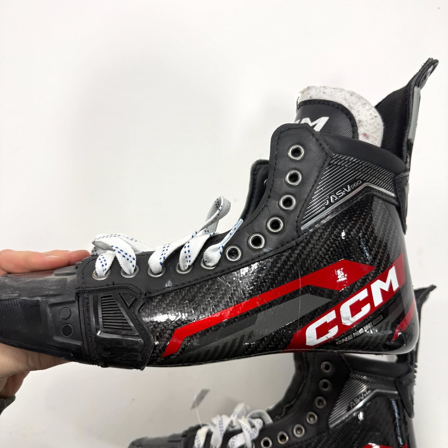 Used Red CCM Tacks ASV Pro Skate Boots | 11 1/2 D | Seth Jones Chicago Blackhawks | BH381