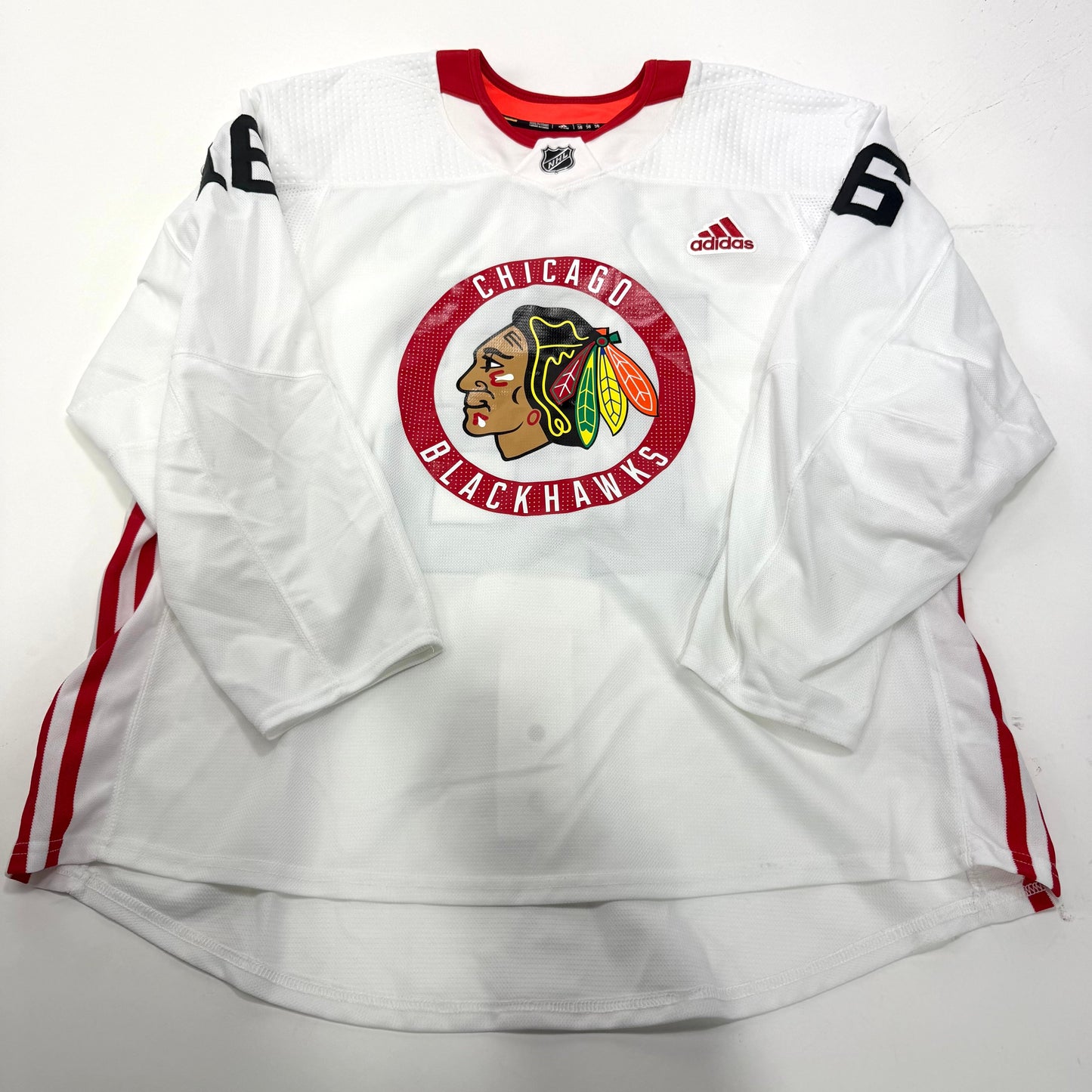 Used White Chicago Blackhawks Adidas MIC Practice Jersey | Size 58 | Dahlstrom #16