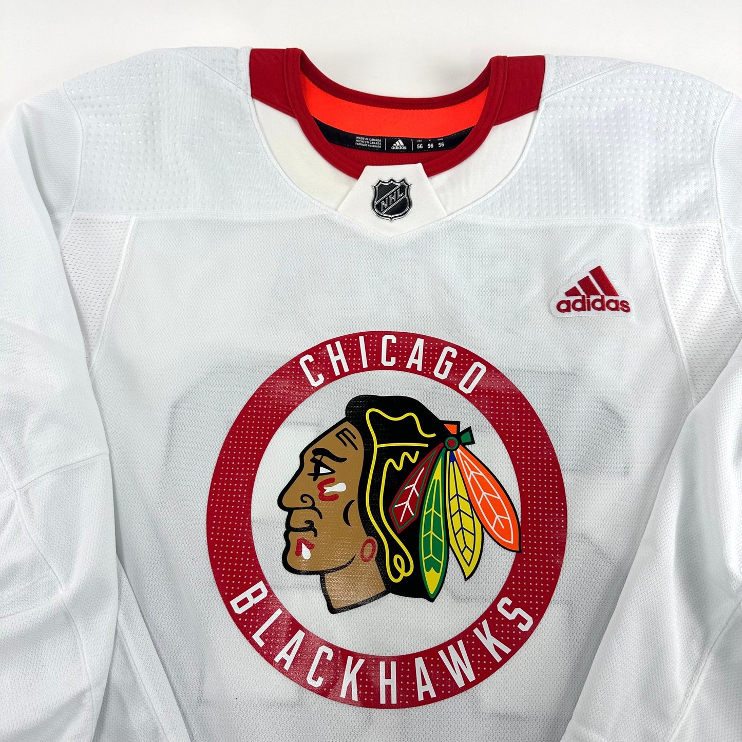 SERPA #29 - White Chicago Blackhawks Camp / Practice Jersey - Adidas MIC Size 56