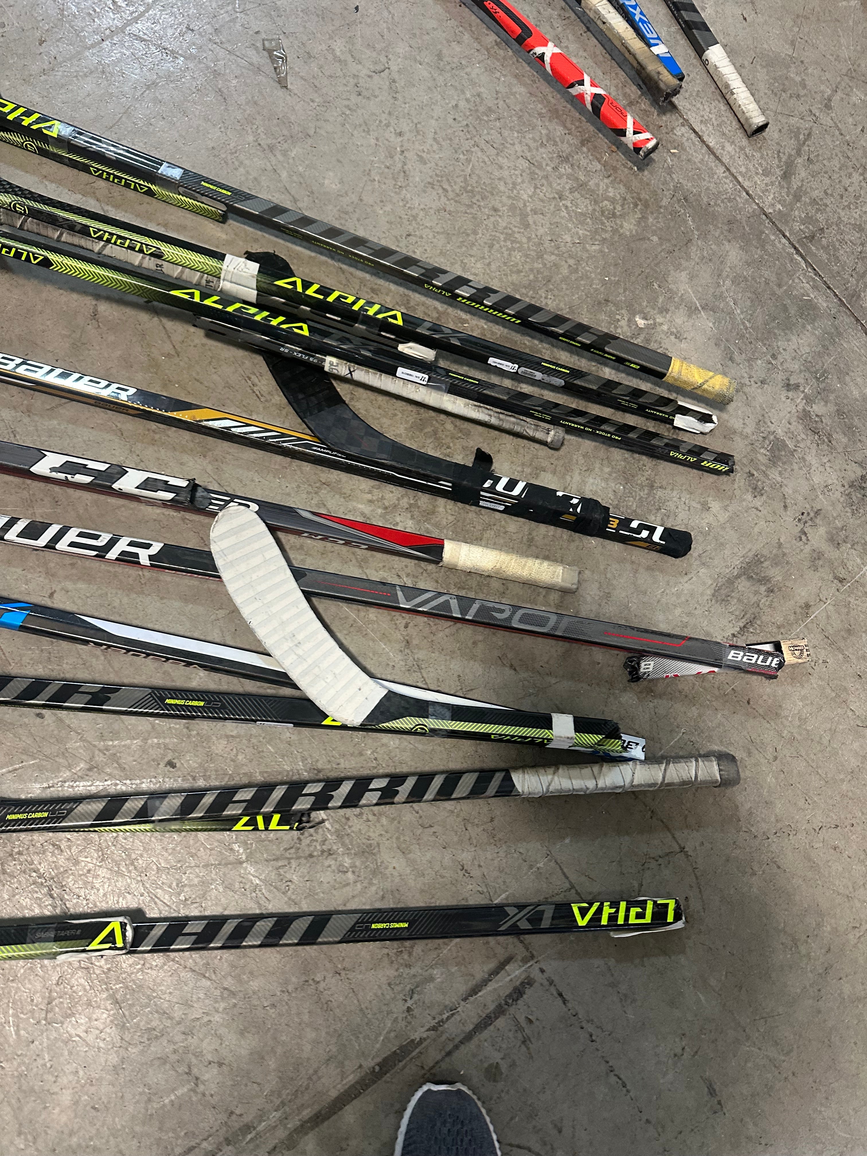 x10 Broken Hockey Sticks for Projects or Repair - Lot 1