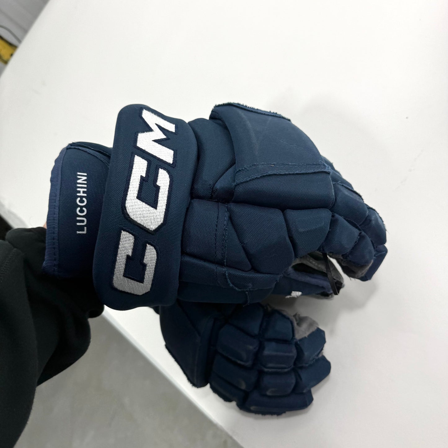 Used Navy CCM HG12 Gloves | 14" | #A57 - Top Flight Hockey