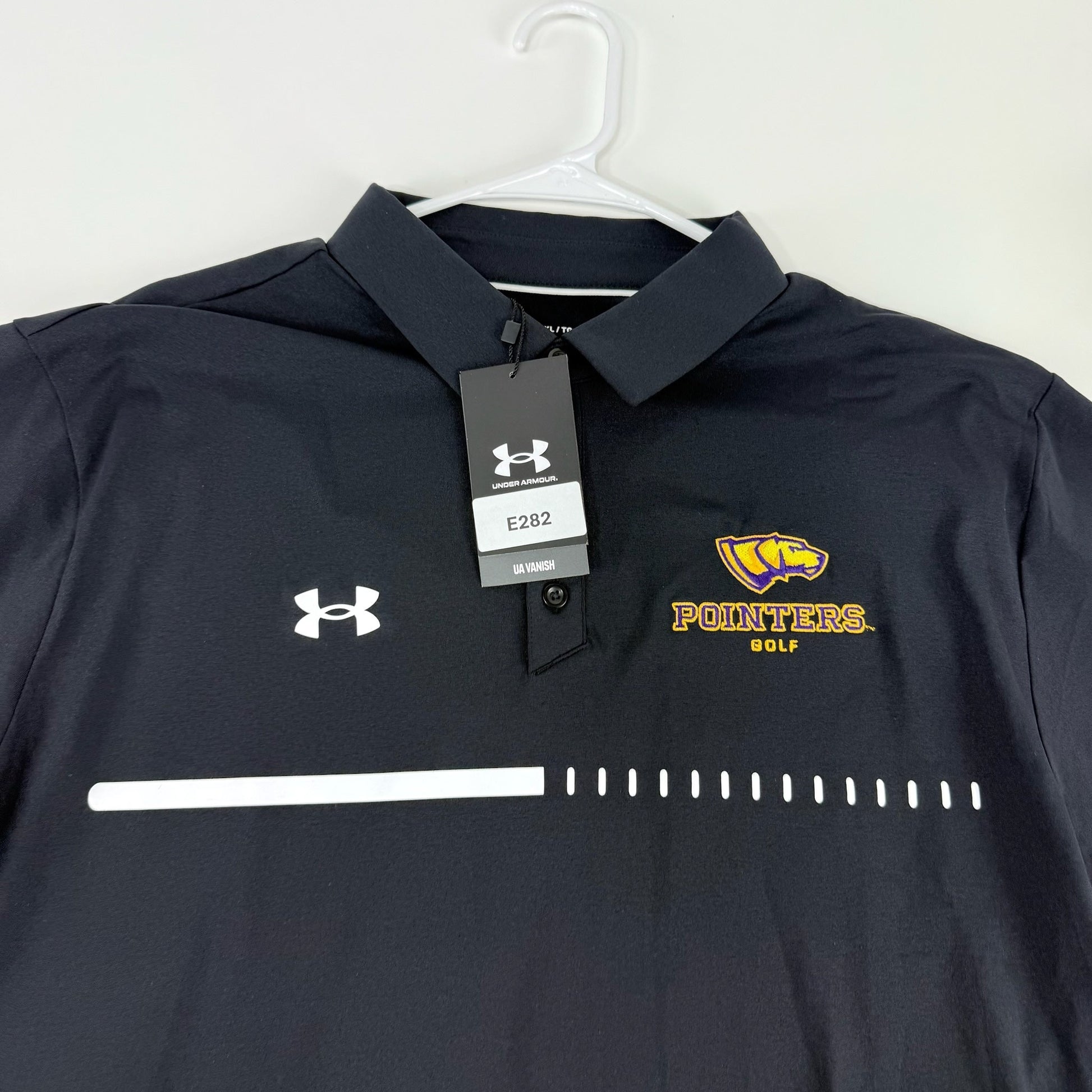 New Black Mens Under Armour UWSP Pointers Golf Polo | Senior XL | E282 - Top Flight Hockey