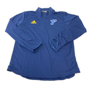 Brand New Player Issued St. Louis Blues Navy Adidas Quarter Zip | X479