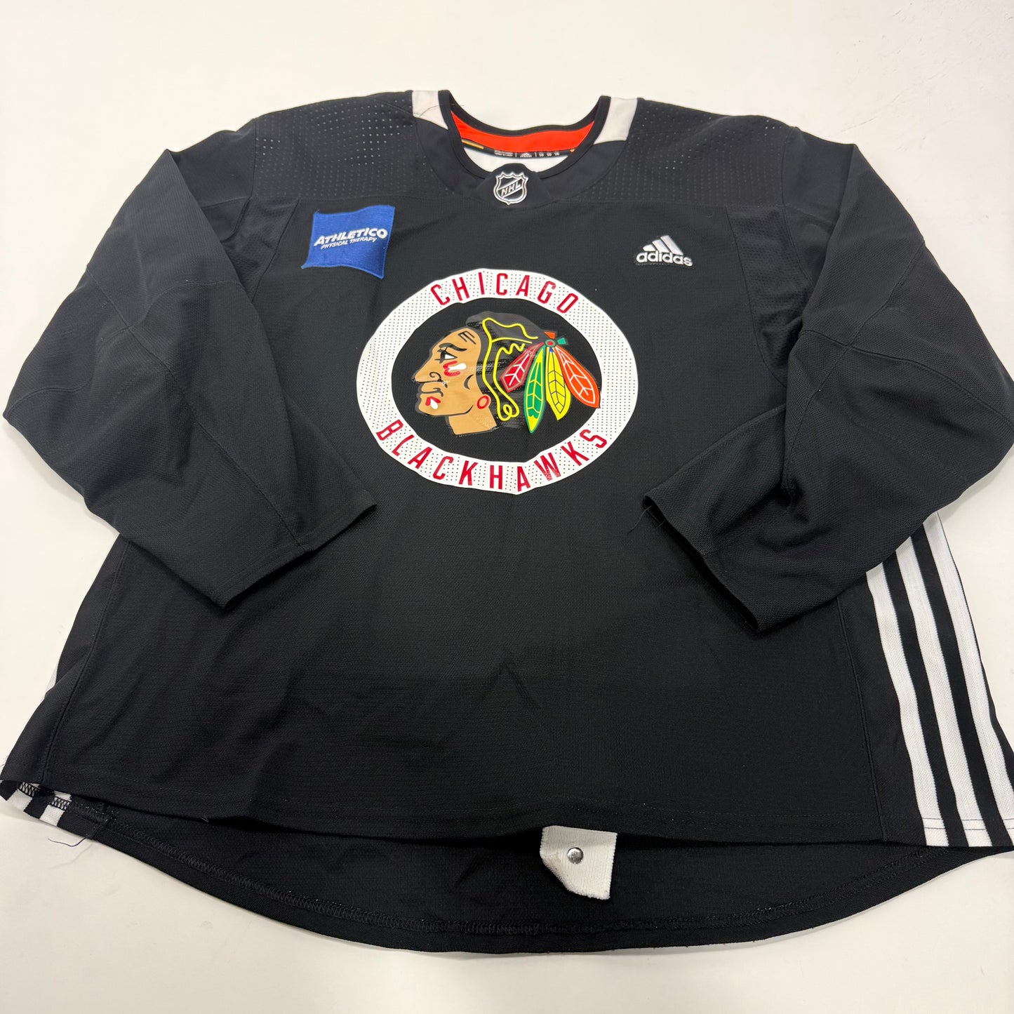 Used Black Chicago Blackhawks Adidas MIC Practice Jersey | Size 58 | Rutta #44