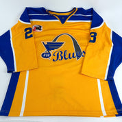 Used Gold and Royal St. Louis Junior Blues Jersey | Size 54 | K322