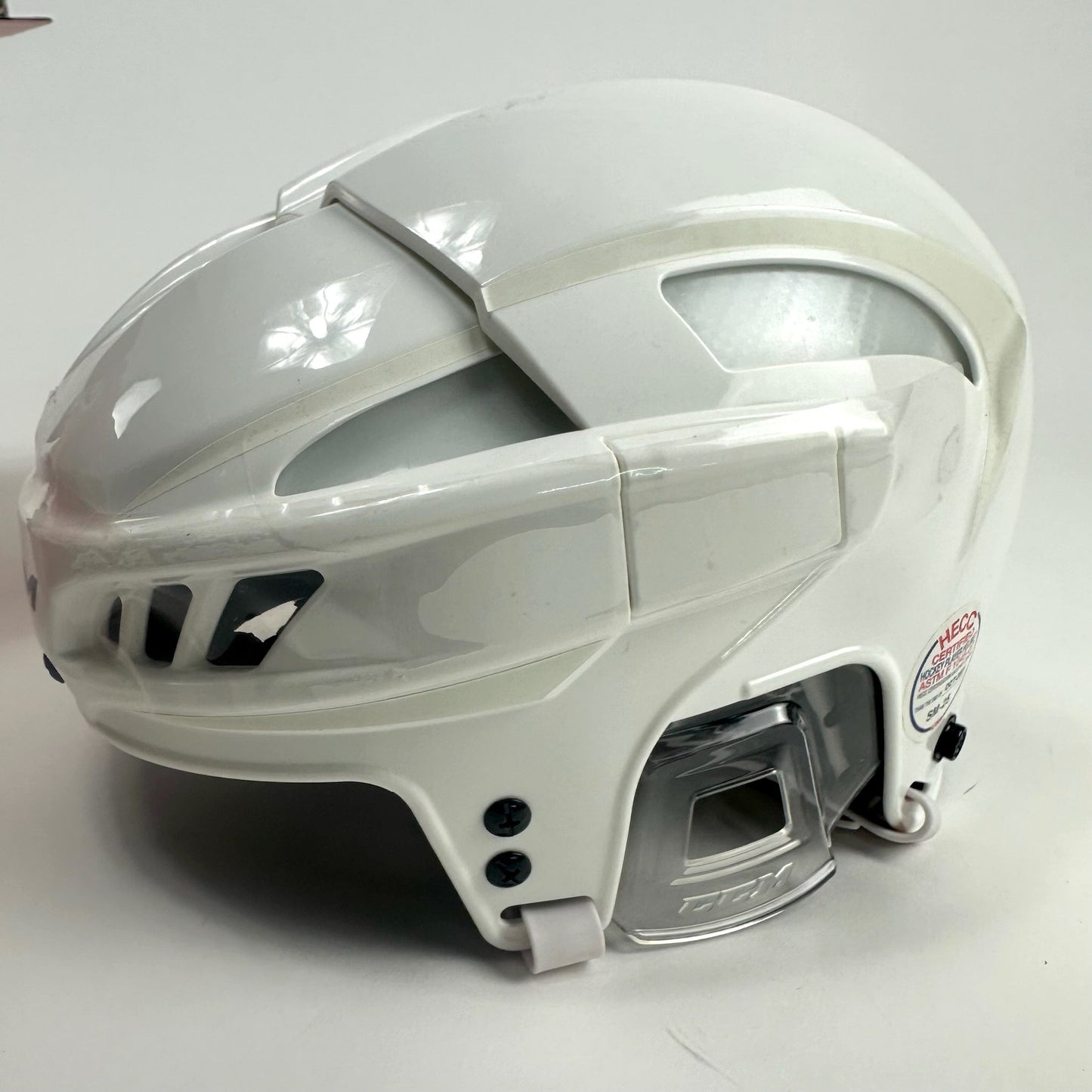 Brand New Large White CCM Fitlite Helmet - Top Flight Hockey