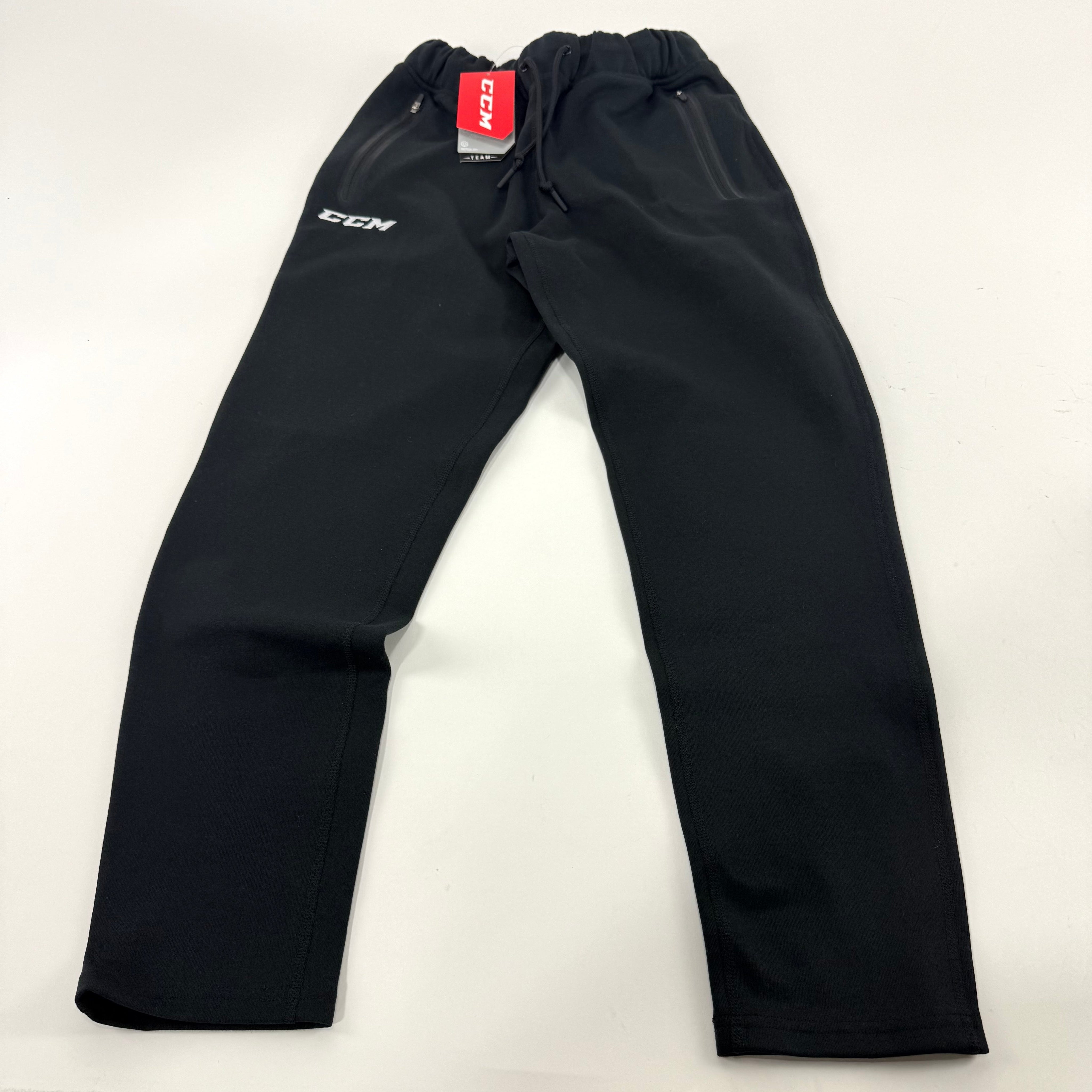 New Black CCM Youth Premium Tapered Fleece Pant | Youth L | #191520015466 - Top Flight Hockey