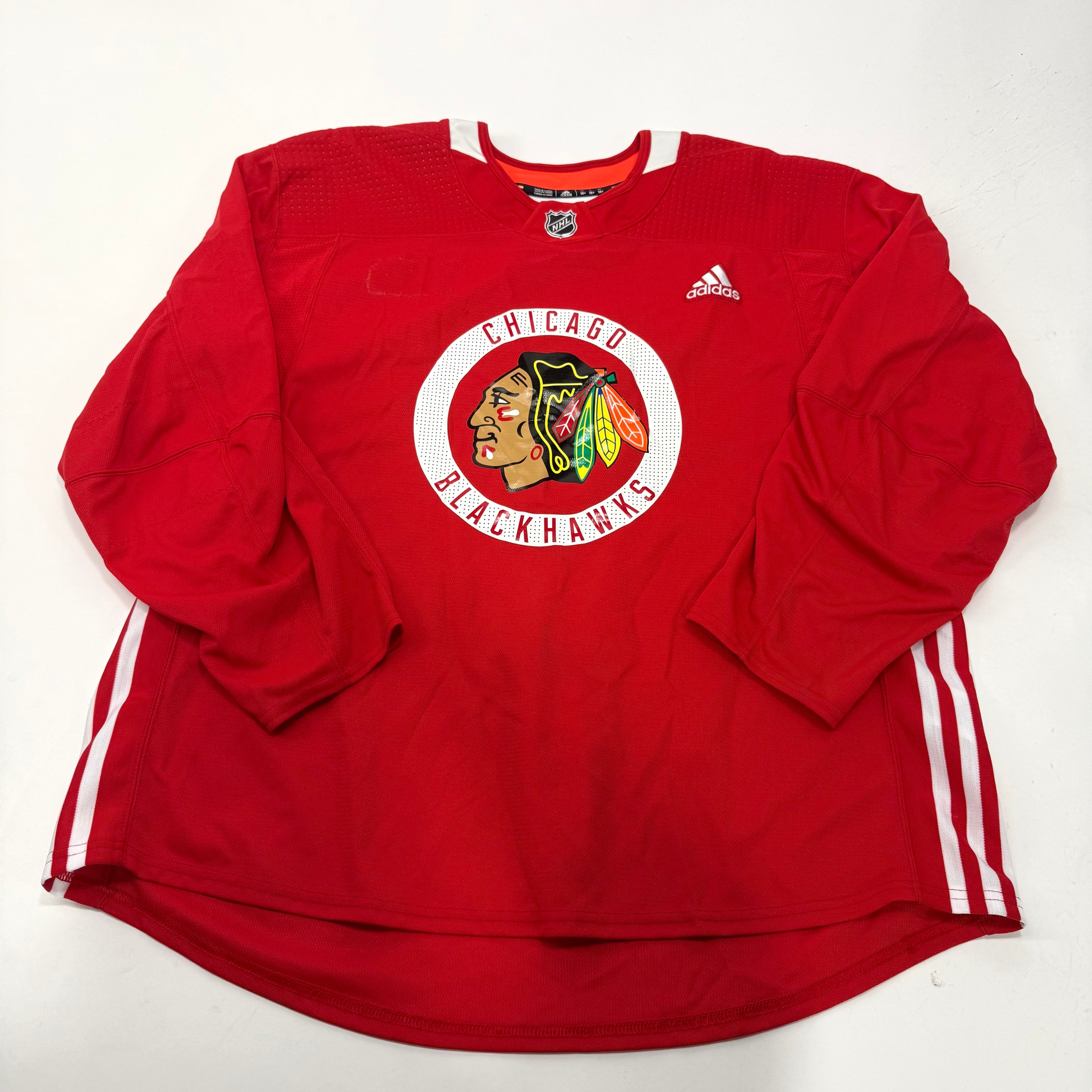 Used Red Chicago Blackhawks Adidas MIC Practice Jersey | Size 58+ - Top Flight Hockey