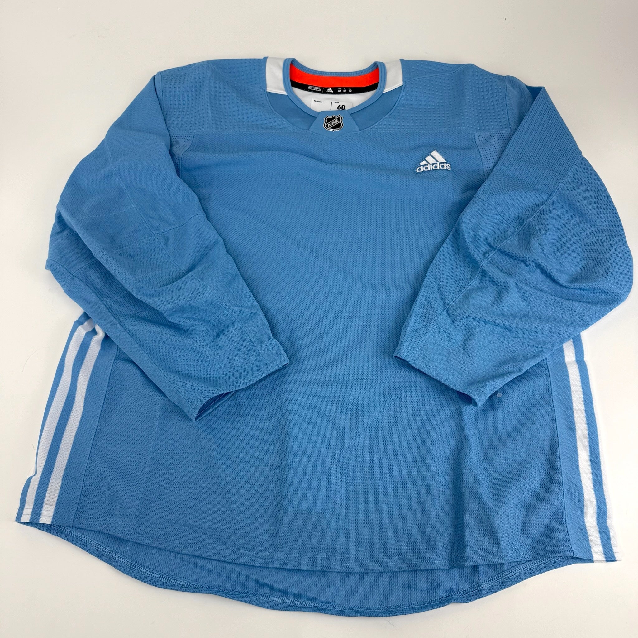 Brand New MIC Baby Blue Adidas Practice Jersey - Size 60 - Top Flight Hockey