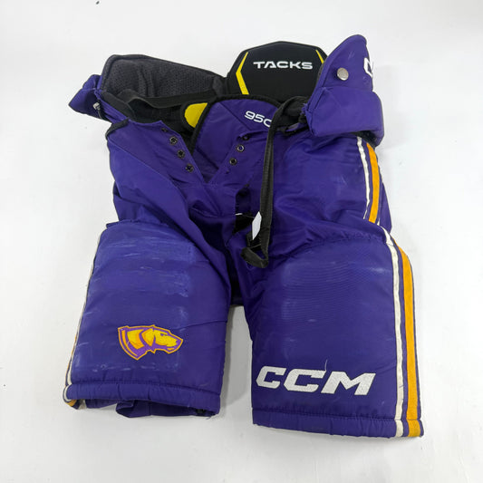Used Purple/Yellow CCM Tacks 95C Pants | Small | E540 - Top Flight Hockey