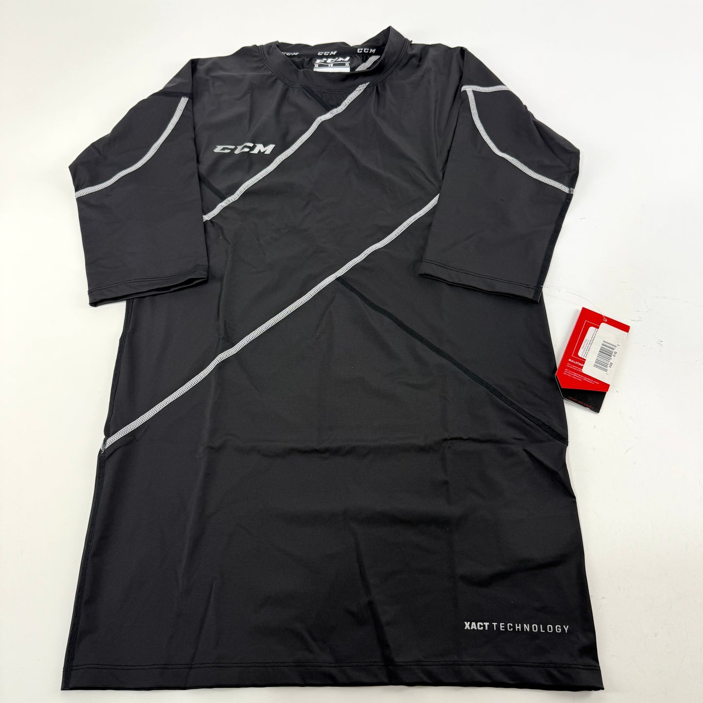 New Black CCM Mens Short Sleeve XAct Compression Top | Senior XL | #191520511623 - Top Flight Hockey