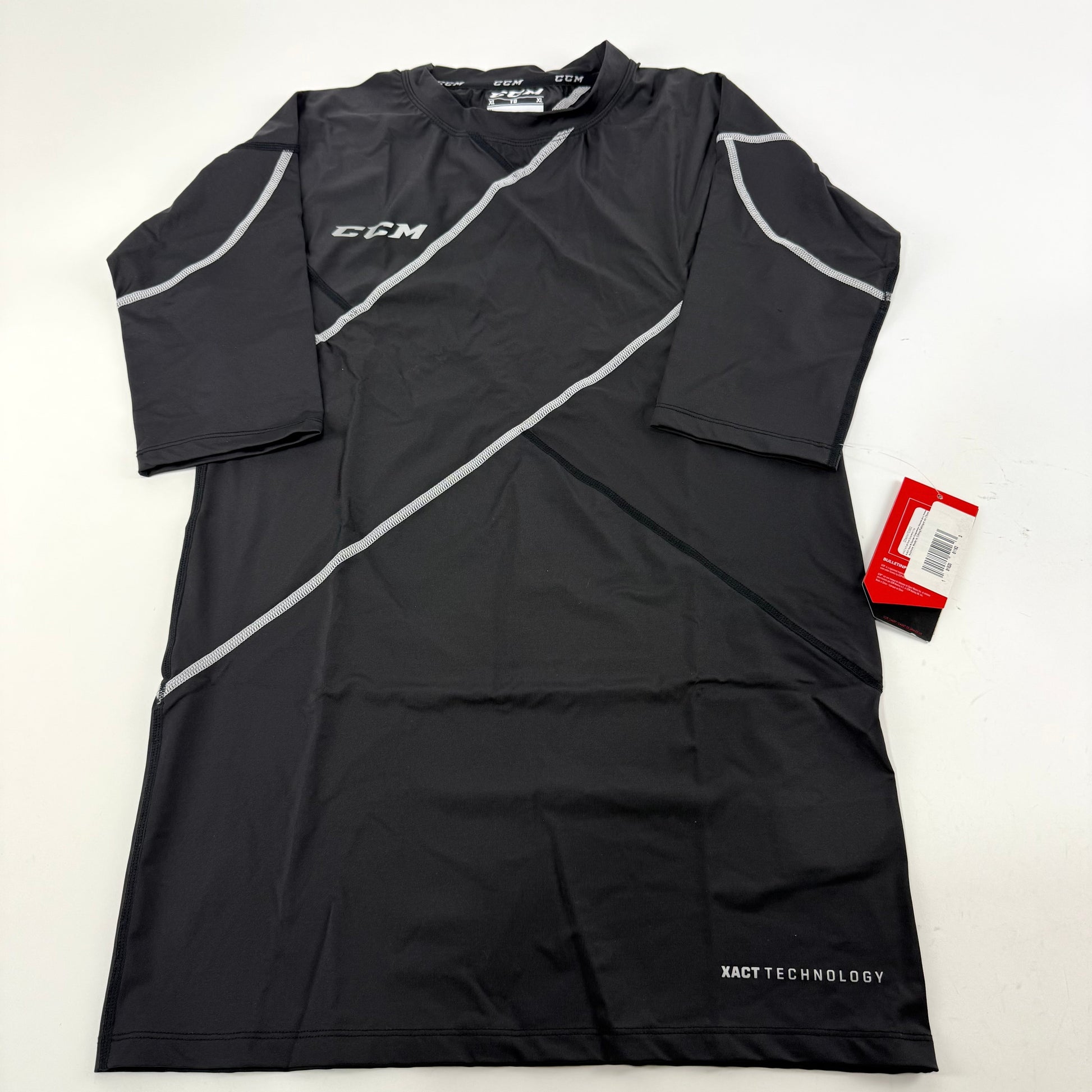 New Black CCM Mens Short Sleeve XAct Compression Top | Senior XL | #191520511623 - Top Flight Hockey
