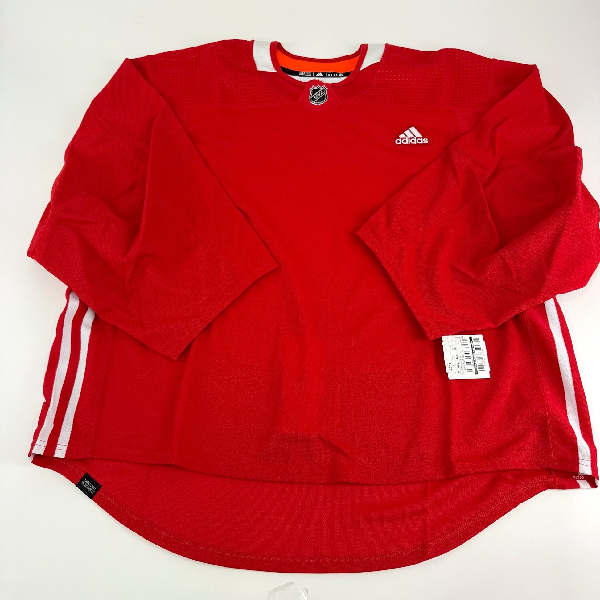 Brand New MIC Red Adidas PRIMEGREEN Practice Jersey - Size 58G - Top Flight Hockey