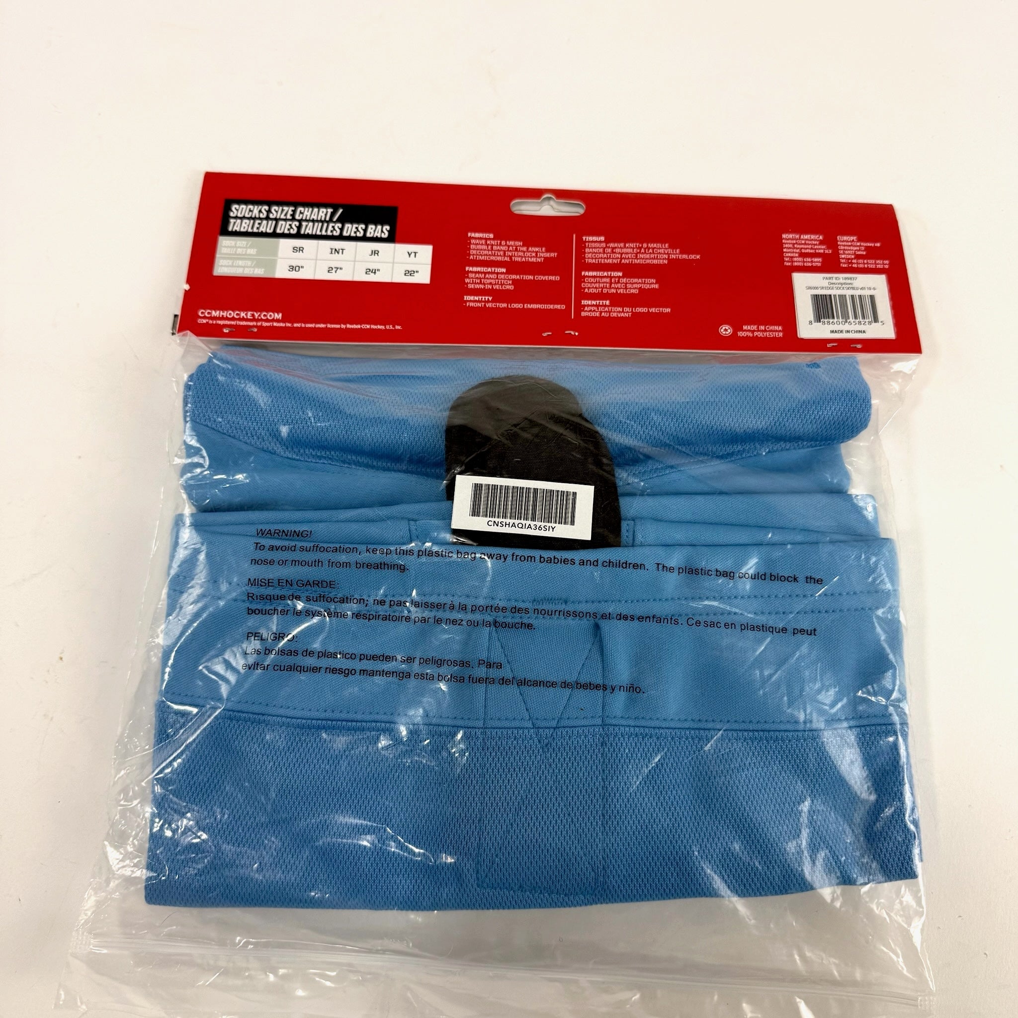 New Baby Blue CCM Practice Socks | Senior - Top Flight Hockey