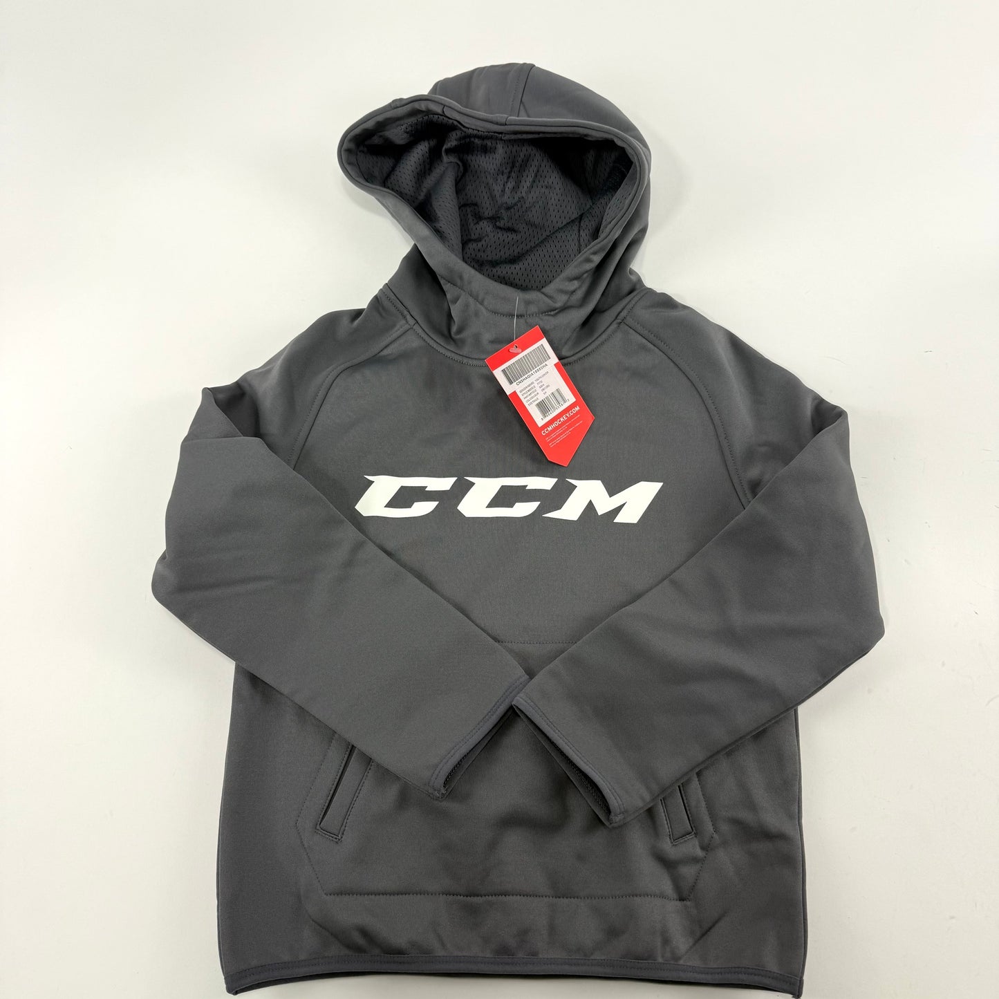 New Dark Grey CCM Youth Core Tech Pullover Hoodie | Youth S | #888600335872 - Top Flight Hockey