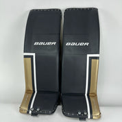 New Vegas Knights Black and Gold Bauer Vapor Hyperlite Goalie Leg Pads | Brossoit | 35+2"