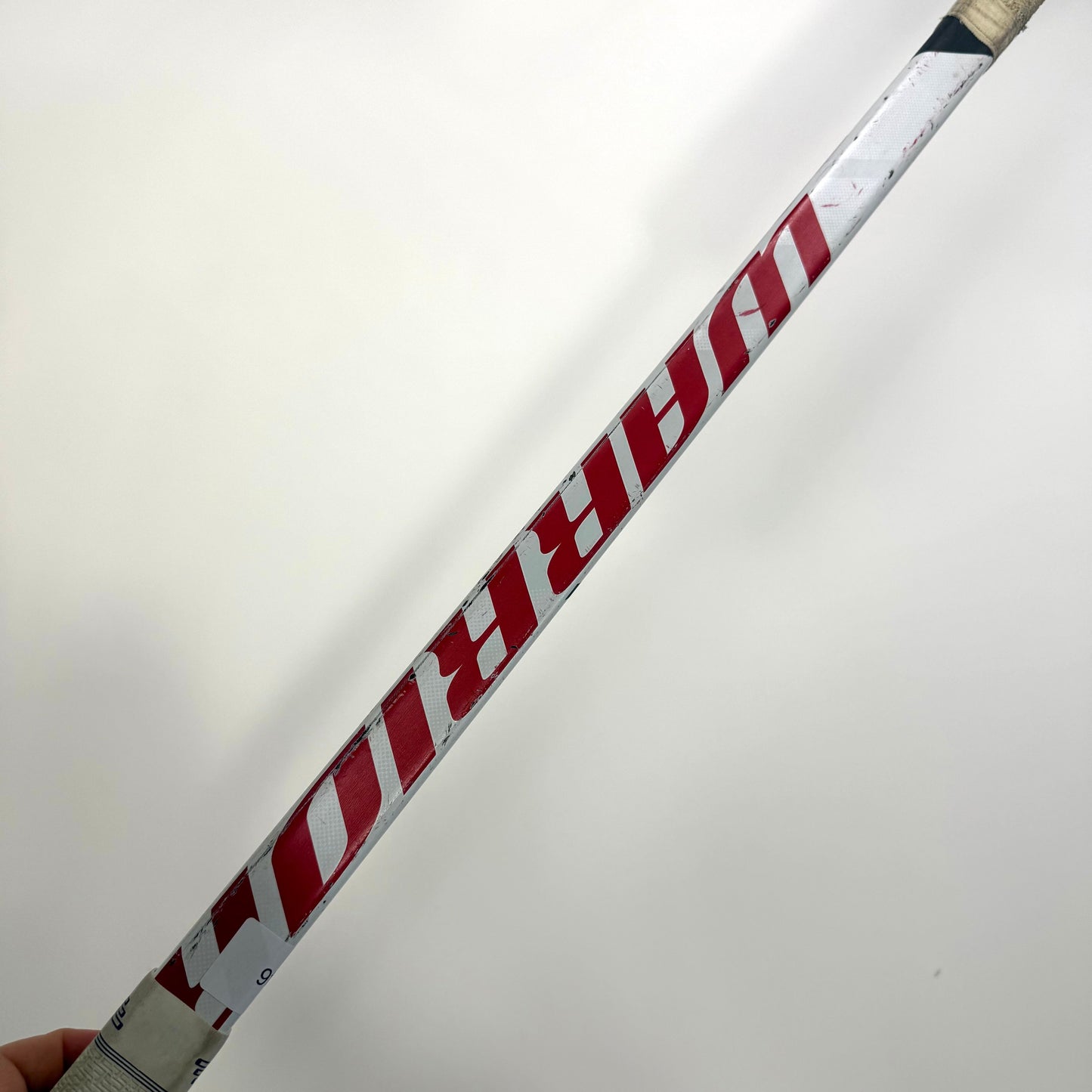 Used Regular White/Red/Blue Warrior Ritual V1Pro+ Goalie Stick | 25" Paddle P31 Curve | BH446