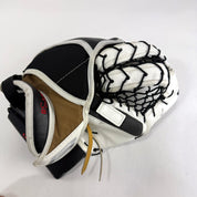 Used White/Black/Gold VGK Knights Brians Optik 2 Goalie Glove | Lehner | B621 - Top Flight Hockey