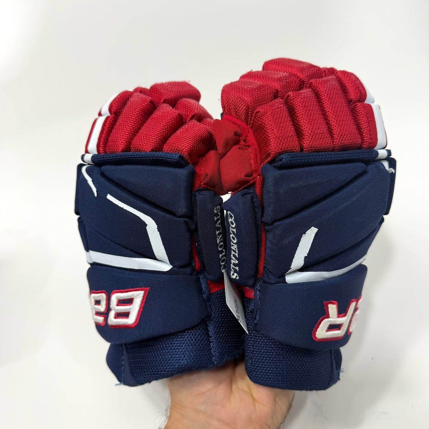 Used Blue Red White Bauer Hyperlite Gloves | 12" | AB806