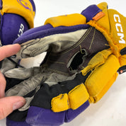 Used Yellow and Purple CCM Jetspeed Gloves | 14" | E555 - Top Flight Hockey