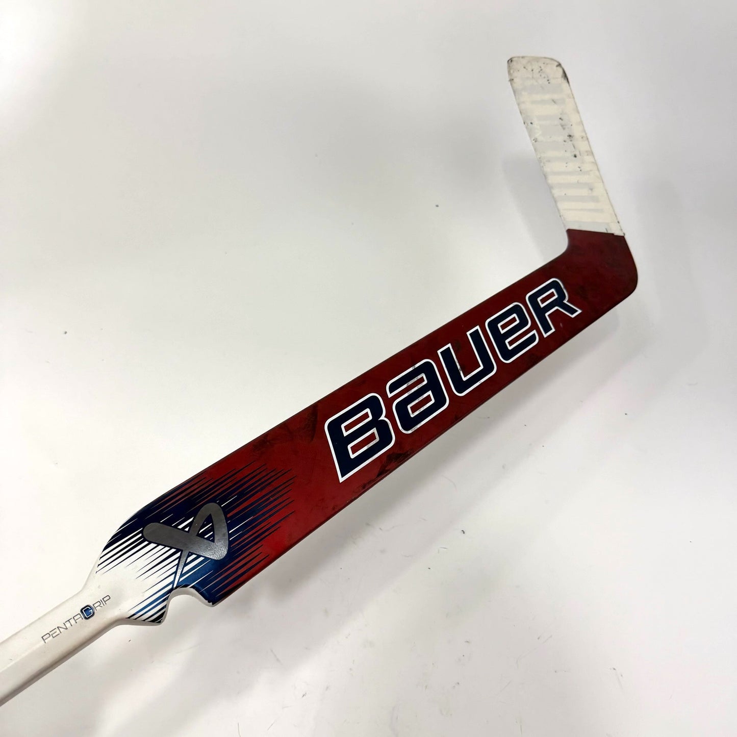 Used Regular Red/White/Navy Bauer Vapor Hyperlite 2 Goalie Stick | 26" Paddle P34 Curve | AB709