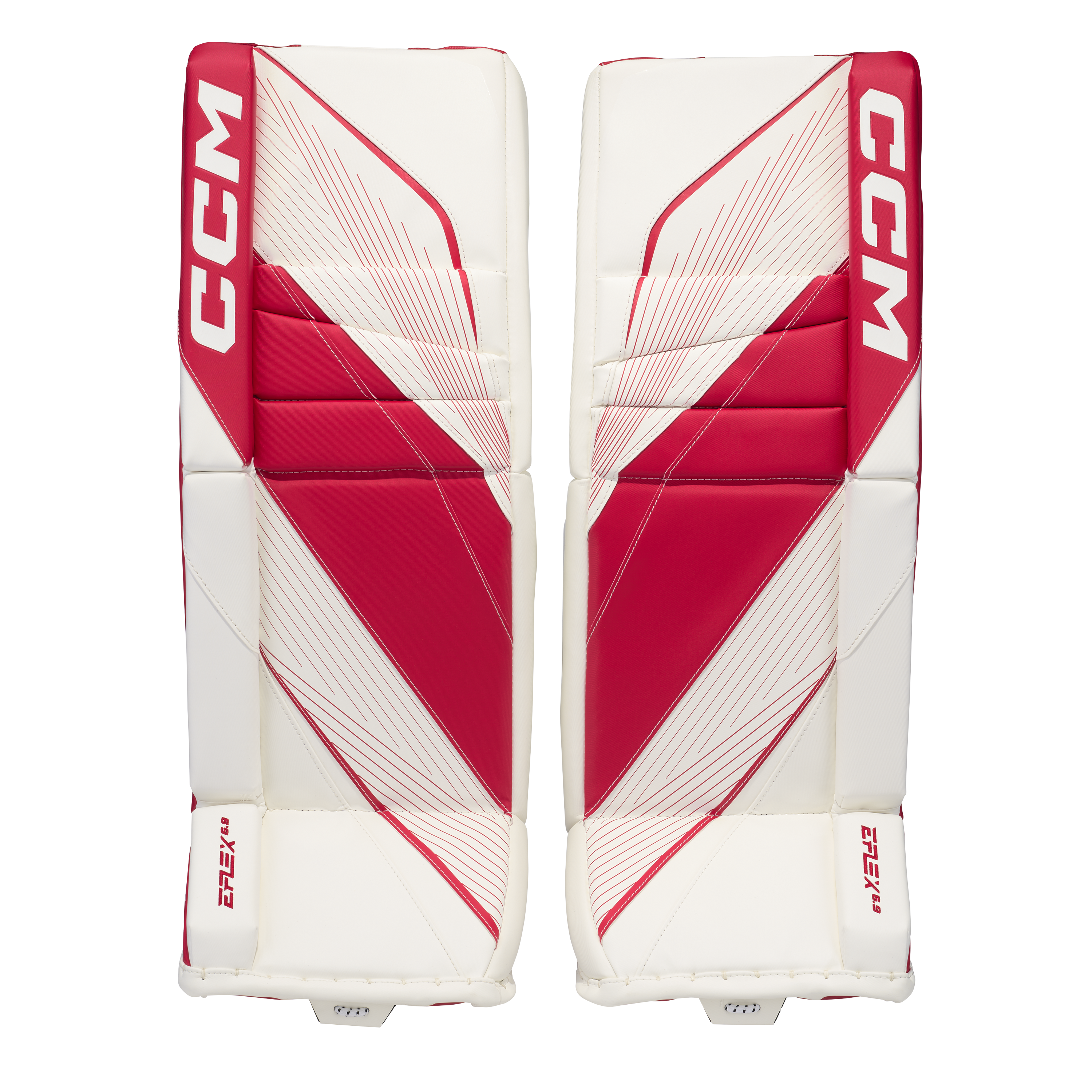 New CCM White E Flex 6.9 Goalie Leg Pads | 31+1" | #191520631949 - Top Flight Hockey