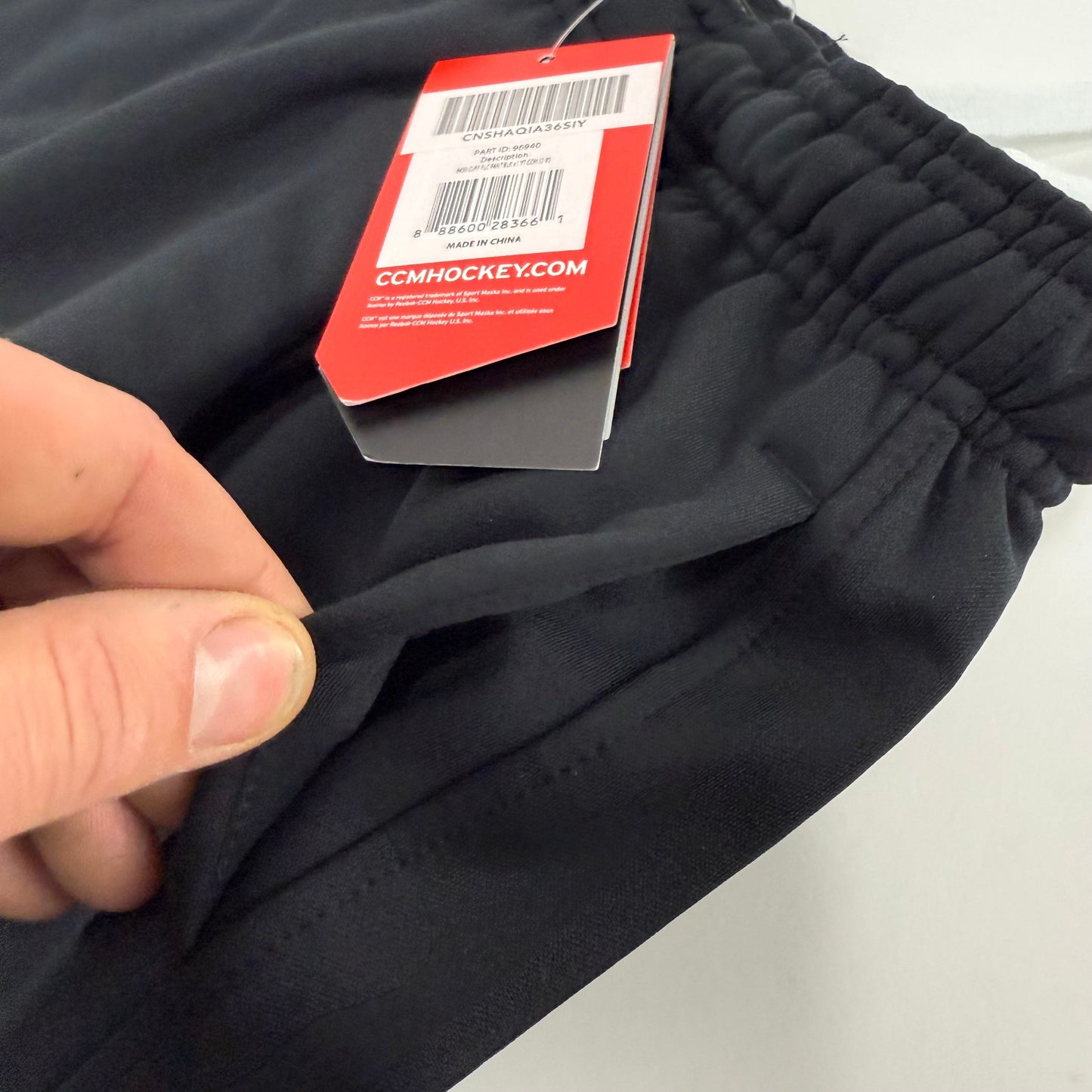 New Black CCM Youth Team Training Cuffed Pant | Youth XS | #888600283661