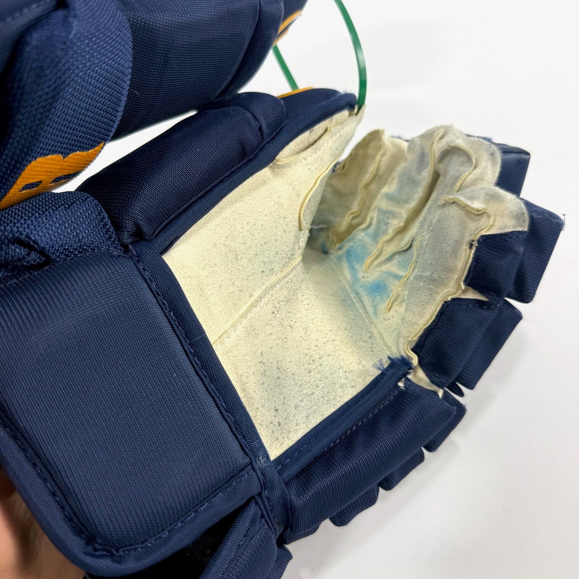 Used Navy STL Blues Warrior Alpha DX Pro Gloves | 14" | Suter | D169 - Top Flight Hockey
