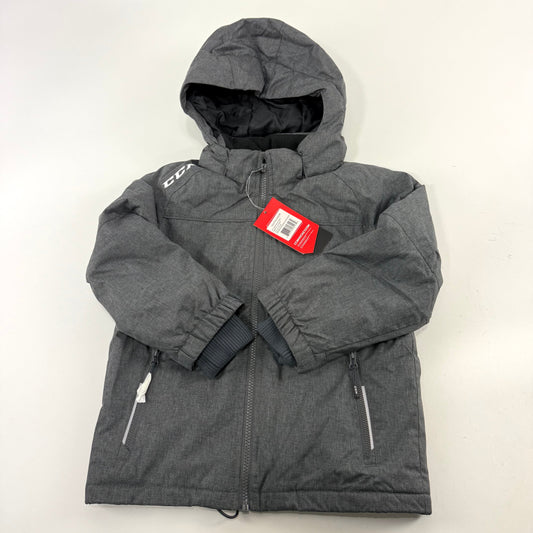 New Dark Grey CCM Youth Team Winter Jacket | Youth XS | #888600282930