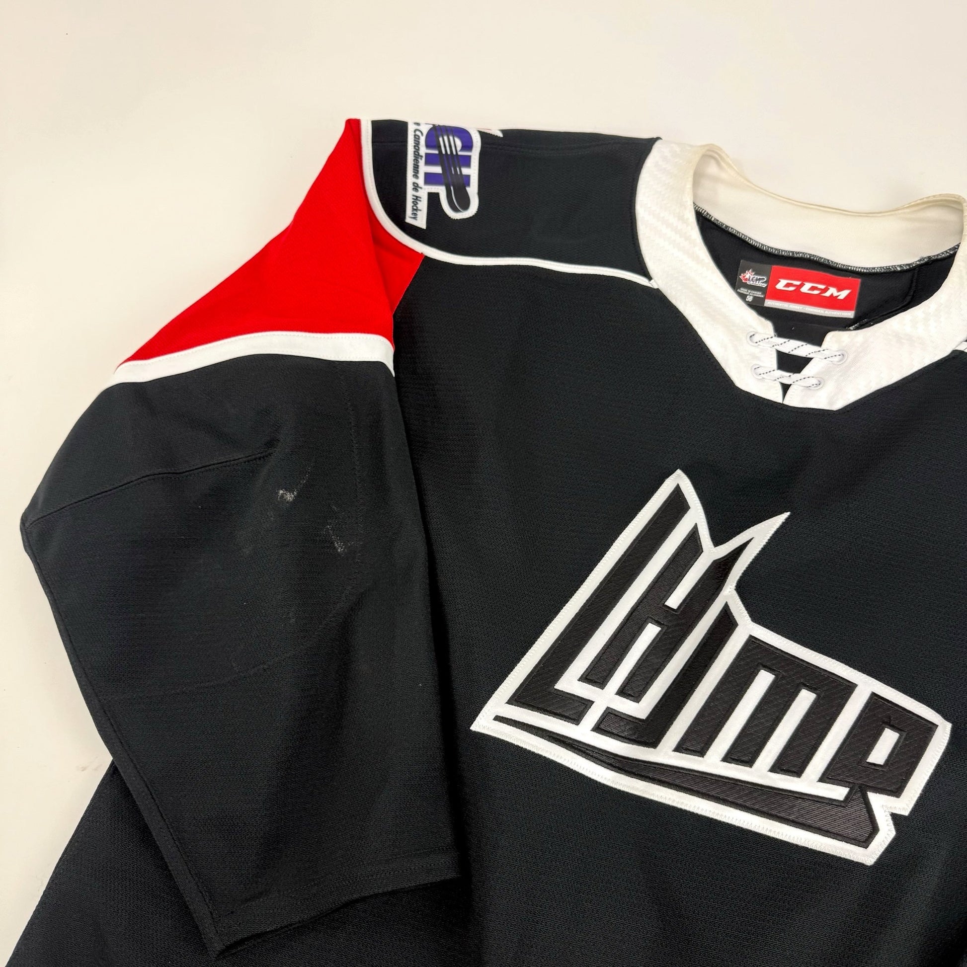 Used Black/Red/White QMJHL Jersey | Size 56 | J693 - Top Flight Hockey