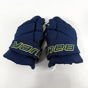 New Navy and Yellow Bauer Vapor Hyperlite Gloves | 14" | B589 - Top Flight Hockey