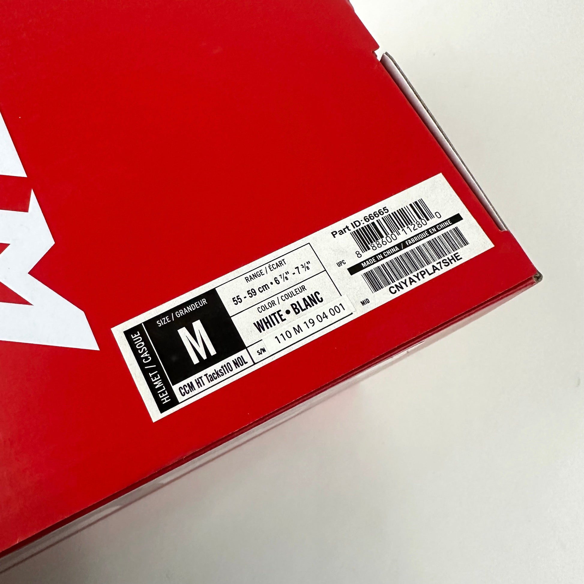 Brand New CCM Tacks 110 Helmet In Box - White - Medium - #CCM382 - Top Flight Hockey