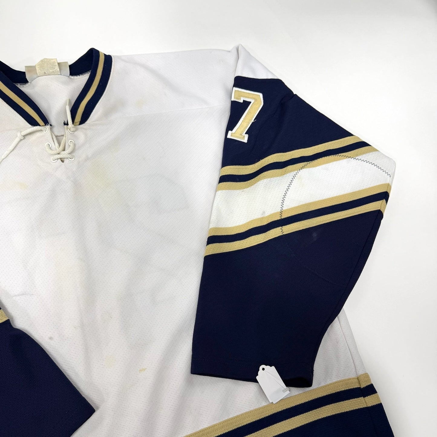 Used White/Navy/Gold Blank AK Hockey Jersey | Senior XL | AB741
