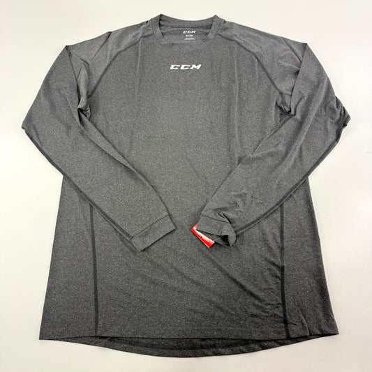 New Grey CCM Mens Loose Fit Long Sleeve Shirt | Senior M | #191520510565