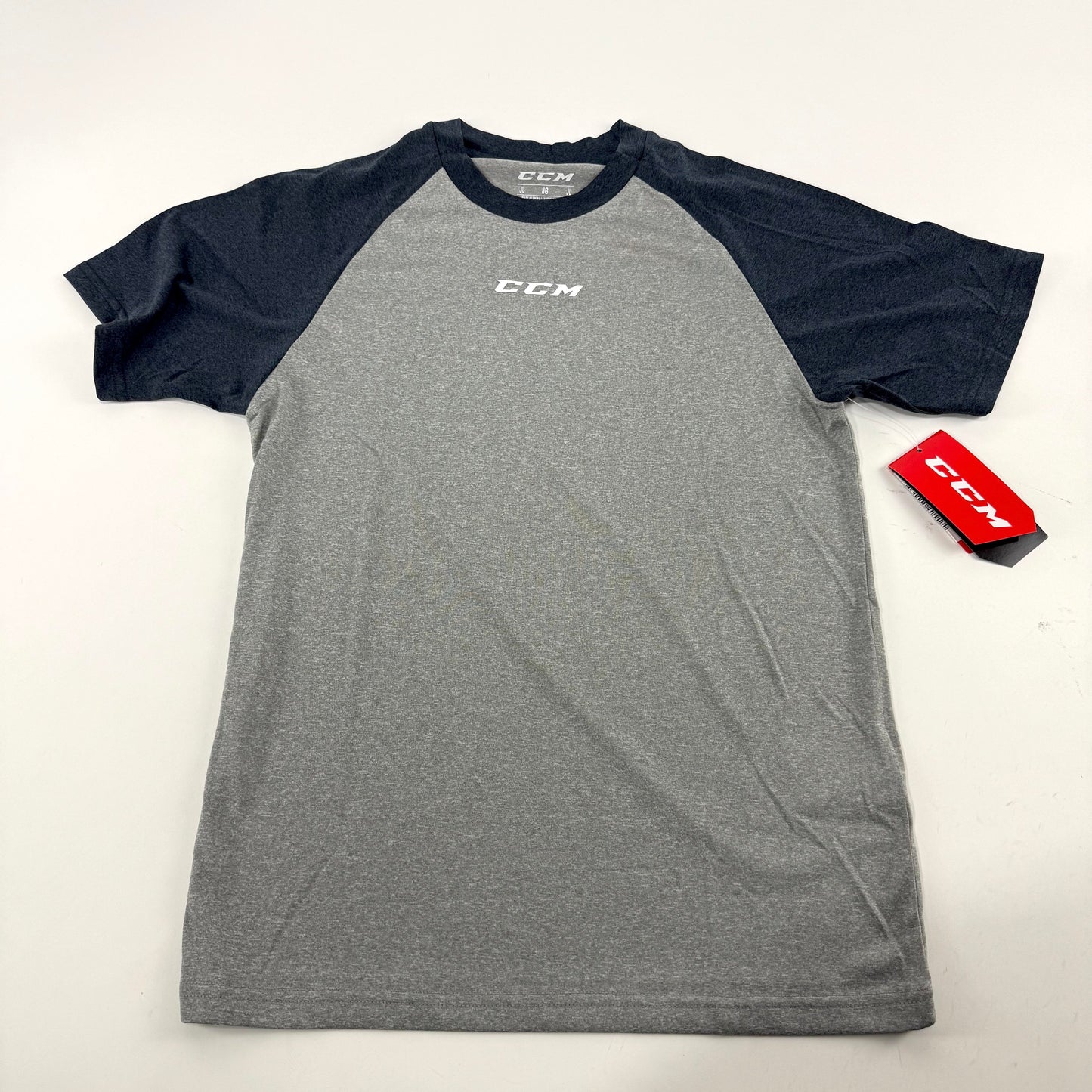 New CCM Youth Basecamp Two Tone Short Sleeve | Grey/Navy | Youth L | #191520511135