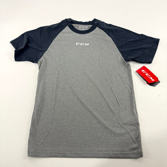 New CCM Youth Basecamp Two Tone Short Sleeve | Grey/Navy | Youth L | #191520511135