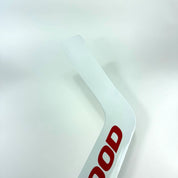 New White Wood Regular Sherwood GS350 Goalie Stick | 25" | Custom Wedge Curve | E381